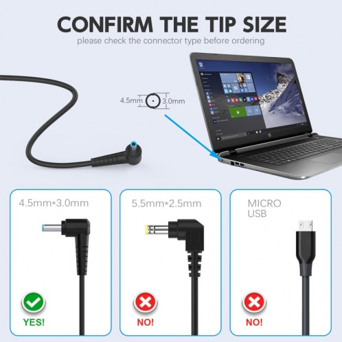 Adaptateur secteur pour ordinateur portable 120 W 19,5 V 6,15 A pour HP 4,5 x 3,0, prise : prise américaine SH22021831-07