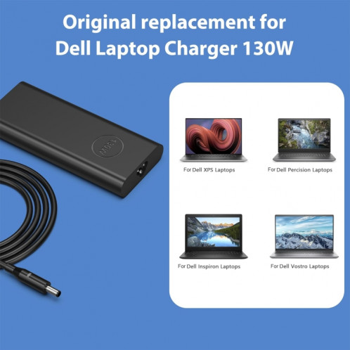 Adaptateur secteur pour ordinateur portable Dell 4,5 x 3,0 130 W 19,5 V 6,67 A, prise : prise AU SH3004231-08