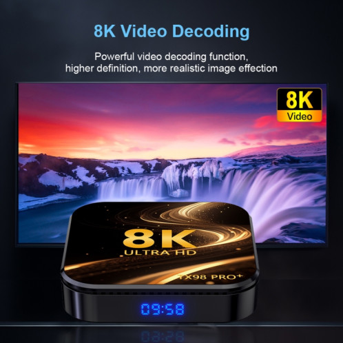 TX98 Pro+ 8K UHD Android 13 Smart TV Box avec télécommande, 2 Go + 16 Go, RK3528 Quad-Core () SH401A1536-012