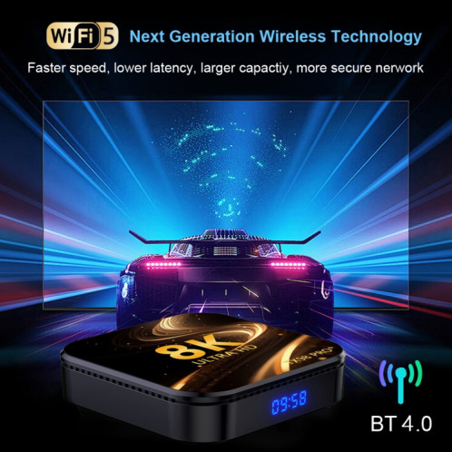 TX98 Pro+ 8K UHD Android 13 Smart TV Box avec télécommande, 4 Go + 32 Go, RK3528 Quad-Core () SH402A337-012