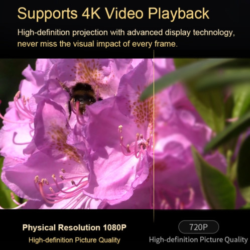Projecteur portable T-2 1920 x 1080P 240ANSI HiSilicon 352 Android 9.0, prise britannique (blanc) SH402A1570-013