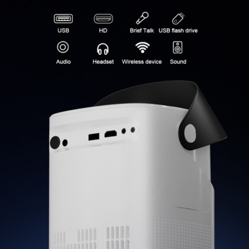 Projecteur télescopique TS-2 1920 x 1080P 240ANSI HiSilicon 352 Android 9.0, prise britannique (blanc) SH702A720-014