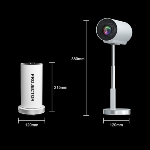 Projecteur télescopique TS-3 1280x720P 260ANSI HiSilicon 352 Android 9.0, prise britannique (blanc) SH302A1162-011