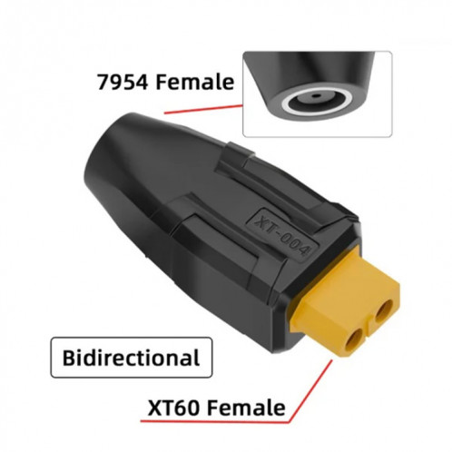 Adaptateur d'échange XT-024 XT60 femelle vers 5,5 x 2,5 mâle SH1923847-011
