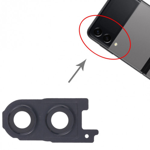 Pour Samsung Galaxy Z Flip3 5G SM-F711BF 10 pièces couvercle d'objectif de caméra arrière (noir) SH603A1413-04