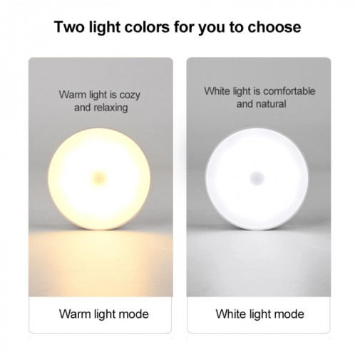 Lampe de chevet intelligente à LED à induction pour le corps humain avec interrupteur (lumière blanche) SH301A776-07
