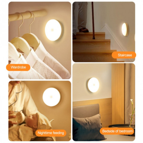 Lampe de chevet intelligente à LED à induction pour le corps humain avec interrupteur (lumière blanche) SH301A776-07