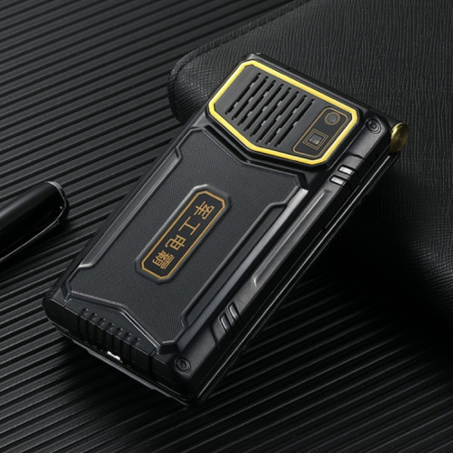 Téléphone robuste à double écran M7+ 4G, 2,8 pouces à l'intérieur, 2,4 pouces à l'extérieur, batterie 6800mAh, 24 touches, lampe de poche, réseau : 4G, double SIM, SOS, prise : prise américaine (noir) SH402A1580-017