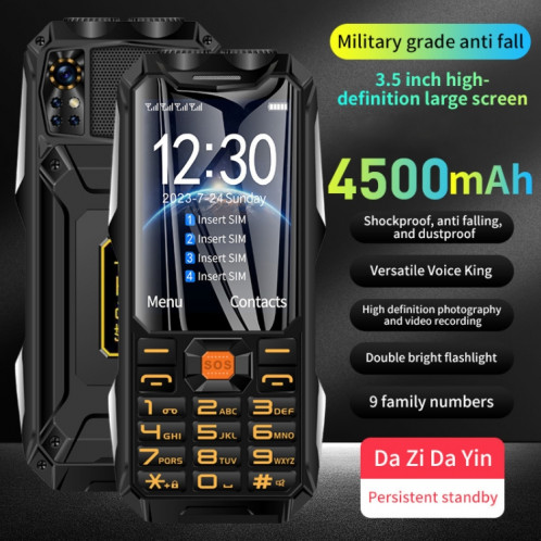 Téléphone robuste à clavier Q9-1 4G pour aînés, 3,5 pouces, 4500 mAh, 21 touches, SOS, FM, réseau : 4G, double SIM (vert) SH601B705-016