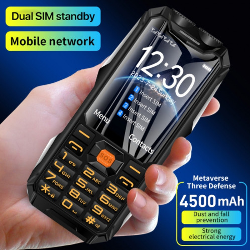 Téléphone robuste à clavier Q9-1 4G pour aînés, 3,5 pouces, 4500 mAh, 21 touches, SOS, FM, réseau : 4G, double SIM (vert) SH601B705-016