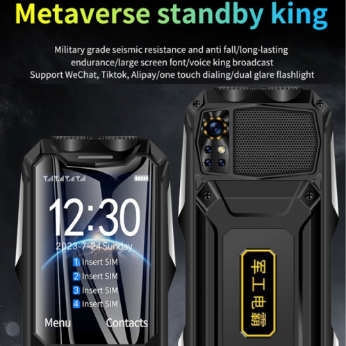 Téléphone robuste à clavier Q9-1 4G pour aînés, 3,5 pouces, 4500 mAh, 21 touches, SOS, FM, réseau : 4G, double SIM (vert) SH601B705-016