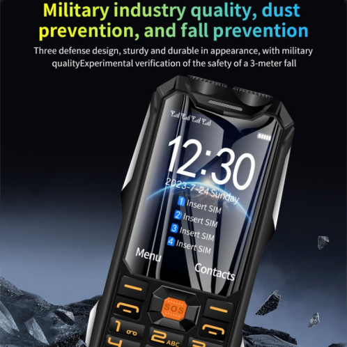 Téléphone robuste à clavier Q9-1 4G pour aînés, 3,5 pouces, 4500 mAh, 21 touches, SOS, FM, réseau : 4G, double SIM (vert) SH601B705-016