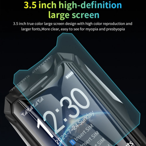 Téléphone robuste à clavier Q9-1 4G pour aînés, 3,5 pouces, 4500 mAh, 21 touches, SOS, FM, réseau : 4G, double SIM (vert) SH601B705-016