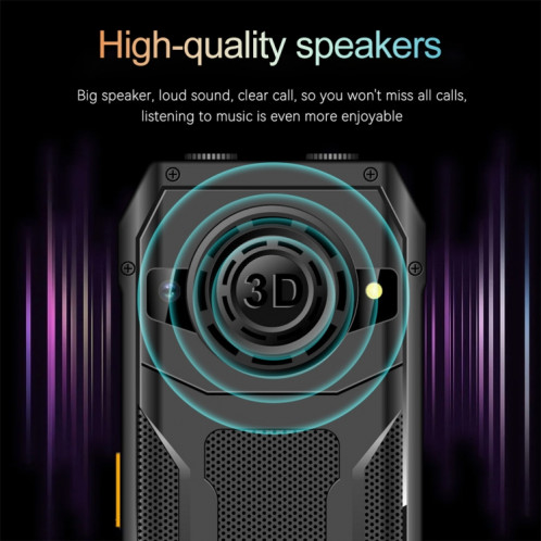 Téléphone à clavier Q6000 pour personnes âgées, 2,4 pouces, 6800 mAh, deux lampes de poche, 21 touches, SOS, FM, double SIM, GSM, prise : (noir) SH801A493-014
