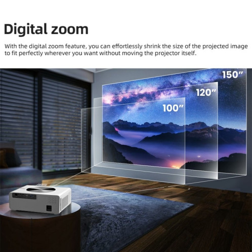 Projecteur LCD Android AUN AKEY7 MAX 1920x1080P HD Prise UE (Blanc) SA803A1867-016