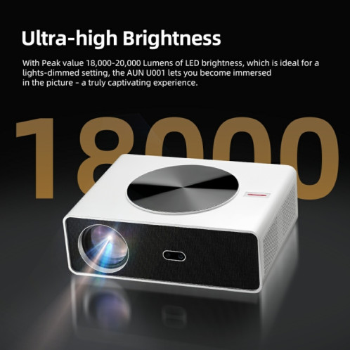 Projecteur LCD Android HD AUN AKEY7 MAX 1920x1080P Prise britannique (blanc) SA802A14-016