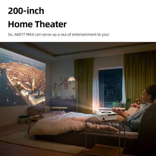 Projecteur LCD Android AUN AKEY7 MAX 1920x1080P HD Prise UE (Blanc) SA803A1867-016