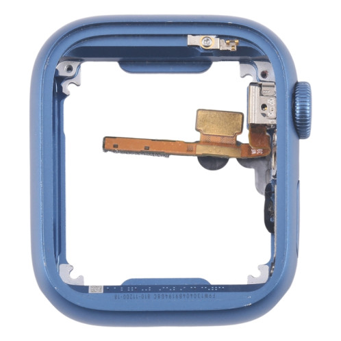 Pour Apple Watch Series 7 45MM GPS Cadre central en alliage d'aluminium avec câble flexible Crown Spin Axis (bleu) SH404B199-06