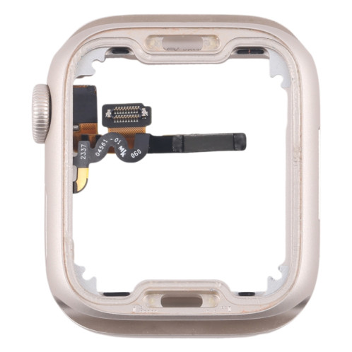 Pour Apple Watch Series 7/8/9 45MM LTE Cadre central en alliage d'aluminium avec câble flexible Crown Spin Axis (Starlight) SH502B369-06