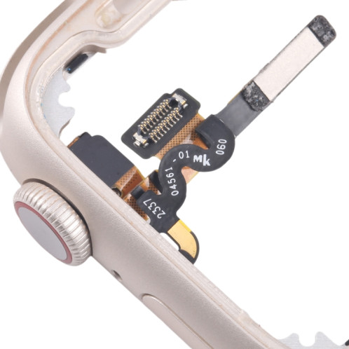 Pour Apple Watch Series 7/8/9 45MM GPS Cadre central en alliage d'aluminium avec câble flexible d'axe de rotation de couronne (Starlight) SH504B1211-06