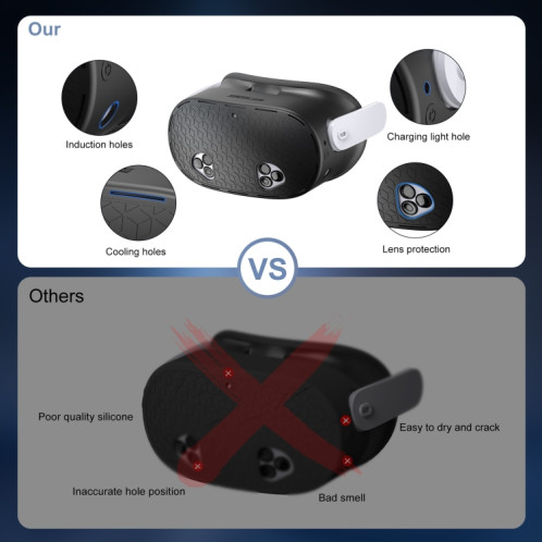 STARTRC GAMES Housse de protection en silicone pour Meta Quest 3 VR (noir) SH301A1711-08
