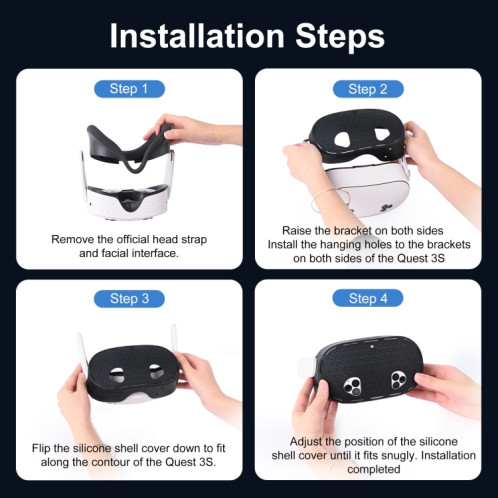 STARTRC GAMES Housse de protection en silicone pour Meta Quest 3 VR (noir) SH301A1711-08