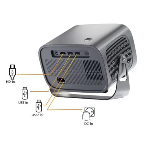 Projecteur intelligent A10 Plus 1280 x 720P 4000 lumens Amlogic H713 CPU Android 11.0, prise britannique (gris métal) SH402A78-08
