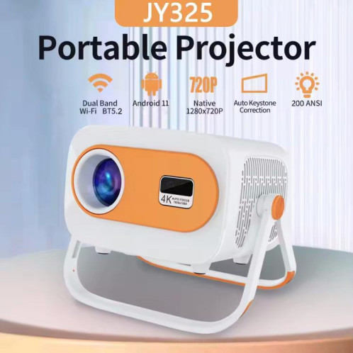 Projecteur portable JY325 1280 x 720P 200ANSI Amlogic H713 CPU Android 11.0, prise britannique (blanc) SH003A684-05