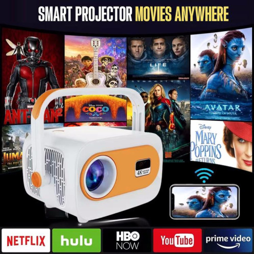 Projecteur portable JY325 1280 x 720P 200ANSI Amlogic H713 CPU Android 11.0, (blanc) SH002A233-05