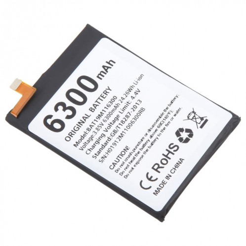 Batterie de remplacement pour DOOGEE S68 Pro BAT19M116300 6300mAh SH91021250-04