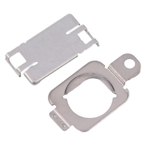 Pour iPhone 15 Plus 1 paire de couvertures en fer pour lampe de poche / micro (sur la coque arrière) SH54031361-04