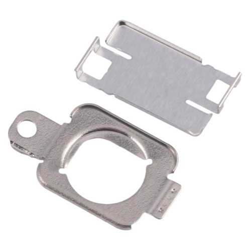 Pour iPhone 15 Plus 1 paire de couvertures en fer pour lampe de poche / micro (sur la coque arrière) SH54031361-04