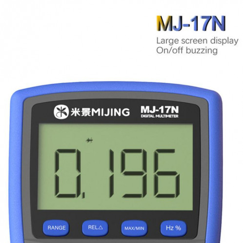 Multimètre numérique haute précision True-RMS avec écran LCD à plage automatique Mijing MJ-17N SM65241946-05