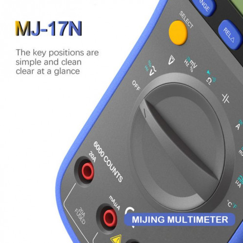 Multimètre numérique haute précision True-RMS avec écran LCD à plage automatique Mijing MJ-17N SM65241946-05