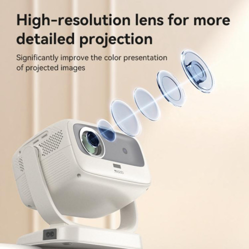 Projecteur intelligent Yesido TV13 1280x720P 190ANSI Android 9.0 Series, prise : prise britannique (beige) SY902A1108-014