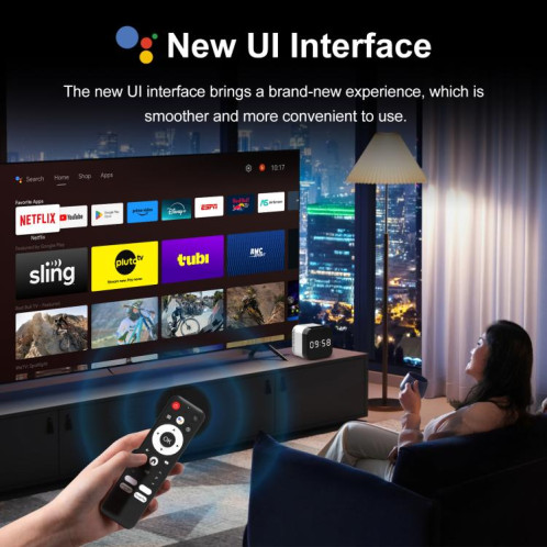H96Max 8K UHD Android 14 Smart TV Box avec télécommande, 4 Go + 128 Go, Allwinner H728 Octa-Core () SH603A1010-013