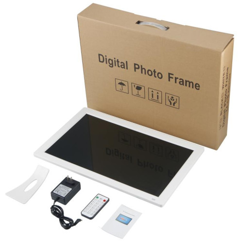 Cadre photo numérique à écran LED XCLT1850 de 18,5 pouces, type de prise : prise britannique (blanc) SH203B596-08