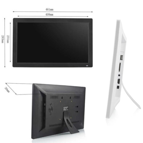 Cadre photo numérique à écran LED XCLT1850 de 18,5 pouces, type de prise : prise américaine (noir) SH201A1759-08