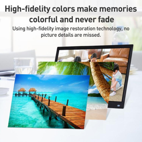 Cadre photo Cloud WIFI à écran LED HD 17,3 pouces XCLT-1730 avec support, prise : prise britannique (noir) SH504A217-011