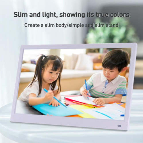 Cadre photo Cloud WIFI à écran LED HD 17,3 pouces XCLT-1730 avec support, prise : prise britannique (blanc) SH504B603-011