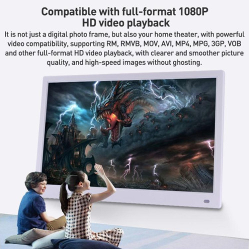 Cadre photo Cloud WIFI à écran LED HD 17,3 pouces XCLT-1730 avec support, prise : (noir) SH503A1841-011