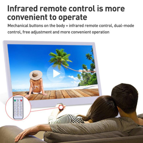 Cadre photo Cloud WIFI à écran LED HD de 17,3 pouces XCLT-1730 avec support, prise : prise américaine (noir) SH502A1627-011