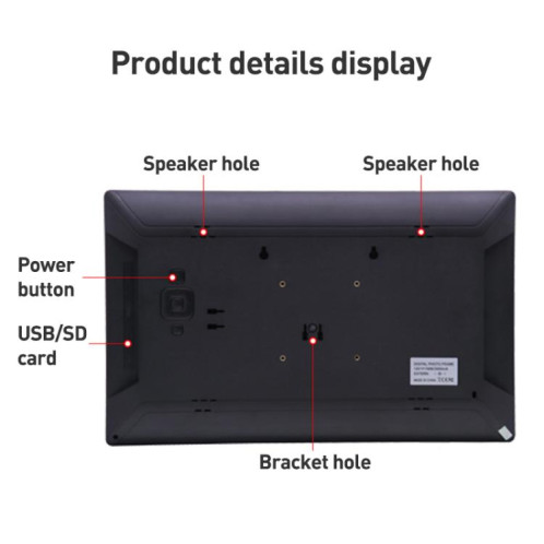 Cadre photo Cloud WIFI à écran LED HD de 17,3 pouces XCLT-1730 avec support, prise : prise américaine (noir) SH502A1627-011