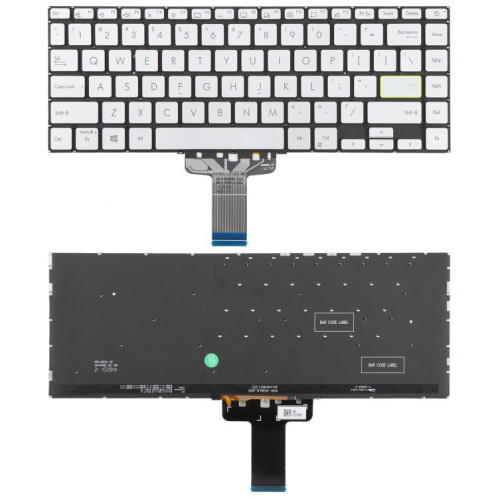 Clavier rétroéclairé pour ordinateur portable Asus VivoBook S14 X421 X421DA X421UA X421EP X421EQ X421JQ X421FP X421FF X421FL (argent) SH101A1908-05