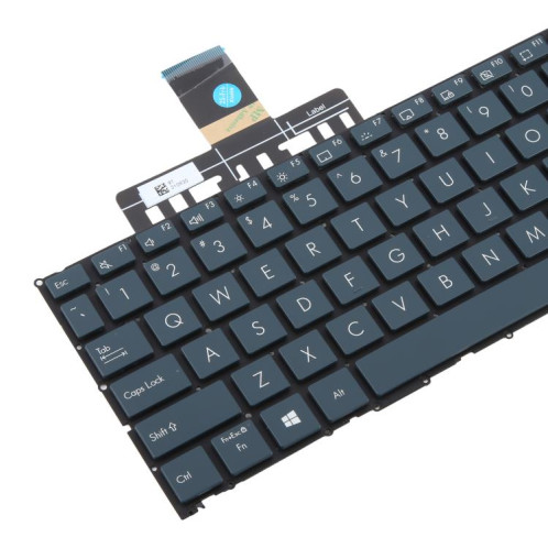 Clavier rétroéclairé pour ordinateur portable, version américaine, touches directionnelles rectangulaires pour Asus Zenbook Duo 14 UX482 UX482E UX4100E UX482J (bleu) SH301A260-05