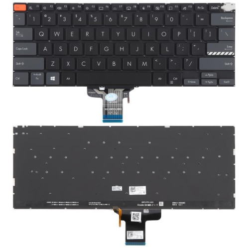 Clavier rétroéclairé pour ordinateur portable Asus Vivobook Pro 14X M7400 M4700 M4700QC M4700PC M7600 M3400 M3401 M3401Q X7400 X3400 X3400P K3400P (noir) SH401A74-05