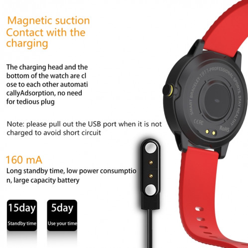 S18 1,3 pouces écran TFT IP67 Bracelet de montre intelligente étanche, moniteur de sommeil de soutien / moniteur de fréquence cardiaque / surveillance de la pression artérielle (noir jaune) SH001A900-013