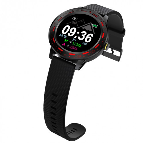 S18 1,3 pouces écran TFT IP67 Bracelet de montre intelligente étanche, moniteur de sommeil de soutien / moniteur de fréquence cardiaque / surveillance de la pression artérielle (noir rouge) SH001B890-013