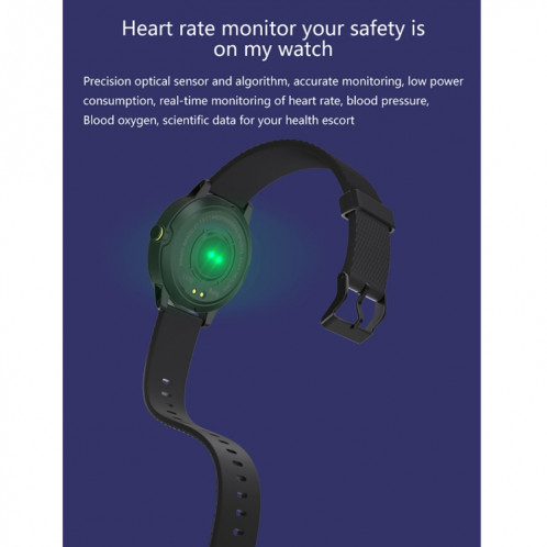S18 1,3 pouces écran TFT IP67 Bracelet de montre intelligente étanche, moniteur de sommeil de soutien / moniteur de fréquence cardiaque / surveillance de la pression artérielle (noir rouge) SH001B890-013