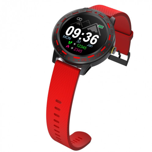 S18 1,3 pouces écran TFT IP67 Bracelet de montre intelligente étanche, moniteur de sommeil de soutien / moniteur de fréquence cardiaque / surveillance de la pression artérielle (rouge) SH001C629-013